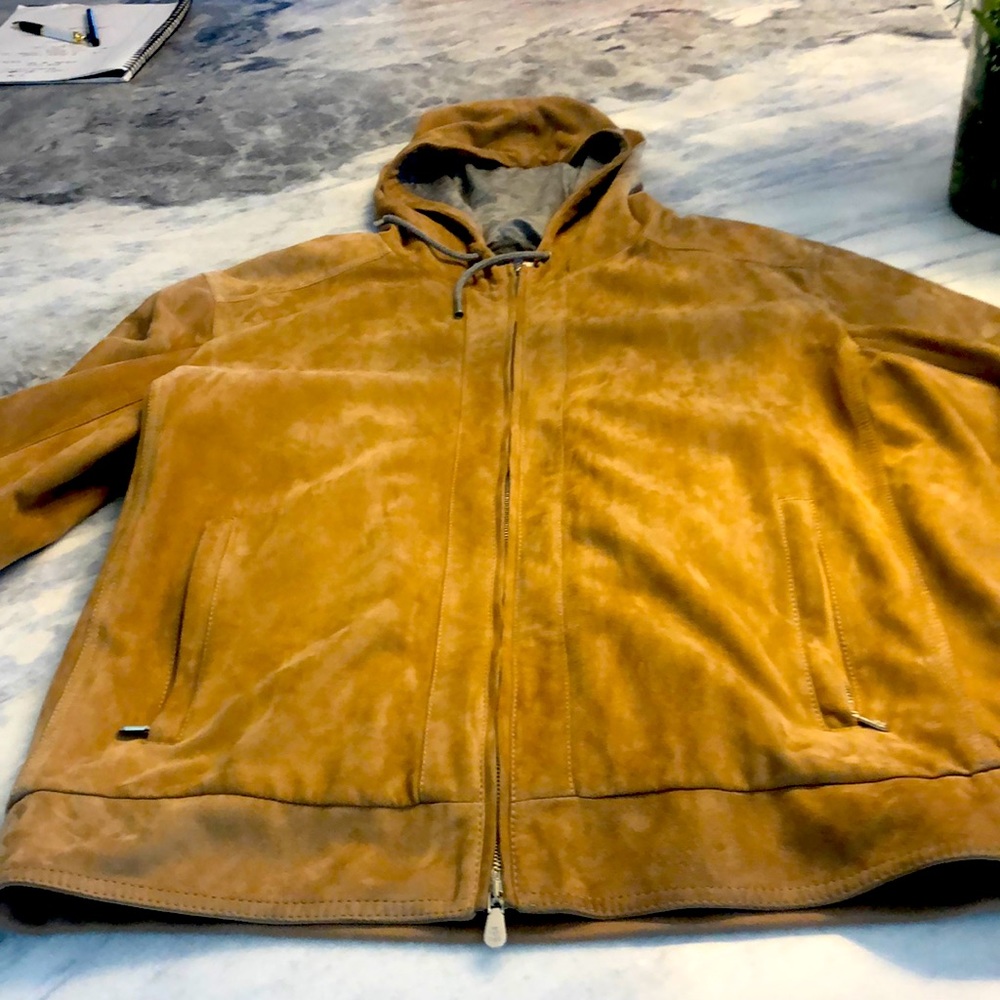 Suede zipper bomber jacket
